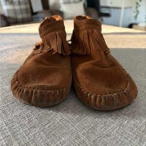 ALDO Brown Suede Moccasins with Fringe